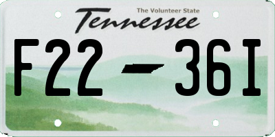 TN license plate F2236I