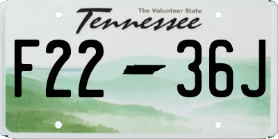 TN license plate F2236J