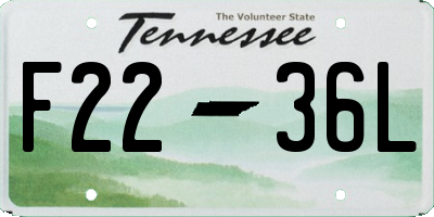 TN license plate F2236L