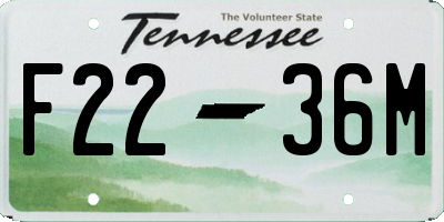 TN license plate F2236M