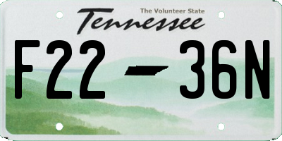 TN license plate F2236N