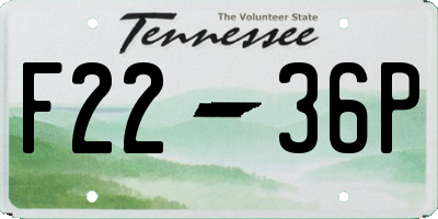 TN license plate F2236P