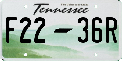 TN license plate F2236R