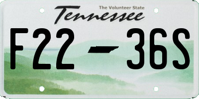 TN license plate F2236S
