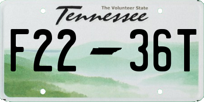TN license plate F2236T