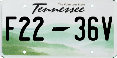 TN license plate F2236V