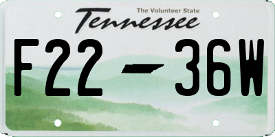 TN license plate F2236W