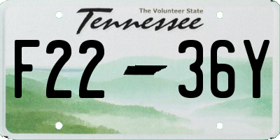 TN license plate F2236Y