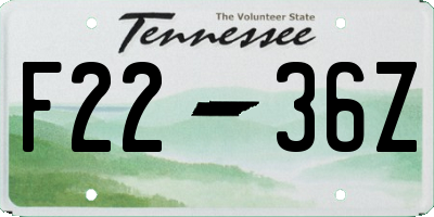 TN license plate F2236Z