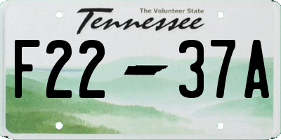 TN license plate F2237A