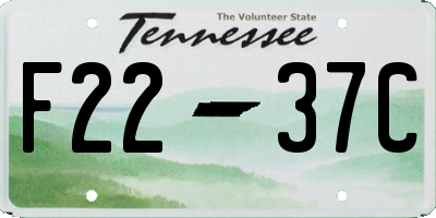 TN license plate F2237C