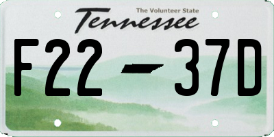 TN license plate F2237D