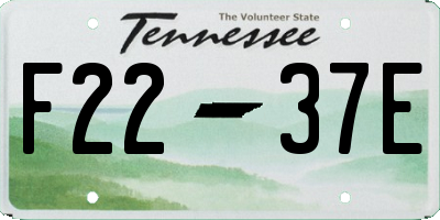 TN license plate F2237E