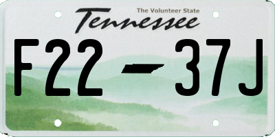 TN license plate F2237J
