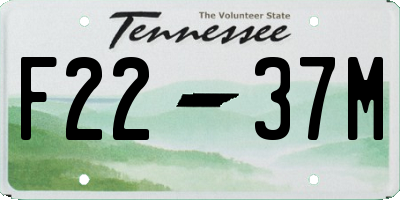 TN license plate F2237M