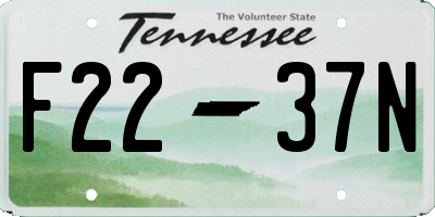 TN license plate F2237N