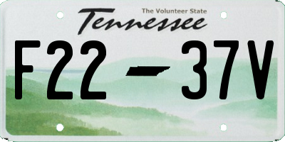 TN license plate F2237V