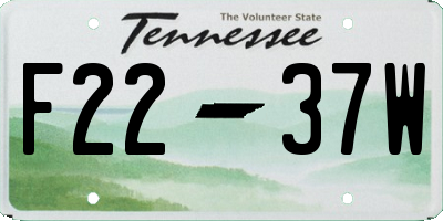TN license plate F2237W