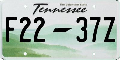 TN license plate F2237Z