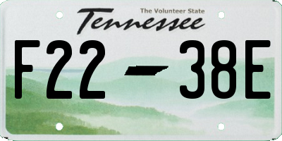 TN license plate F2238E