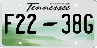 TN license plate F2238G