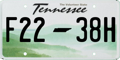 TN license plate F2238H