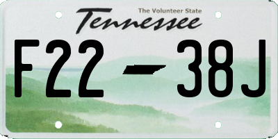 TN license plate F2238J