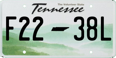 TN license plate F2238L