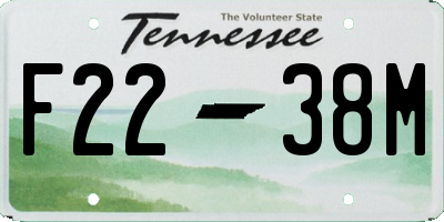 TN license plate F2238M