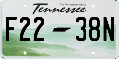 TN license plate F2238N