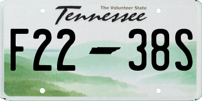 TN license plate F2238S