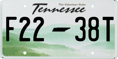 TN license plate F2238T
