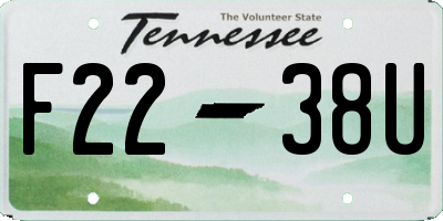 TN license plate F2238U