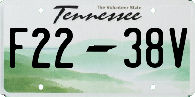 TN license plate F2238V