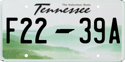 TN license plate F2239A