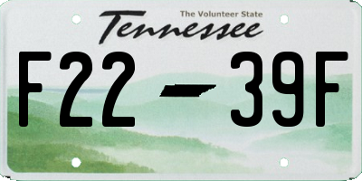 TN license plate F2239F