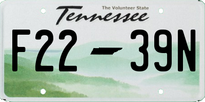 TN license plate F2239N