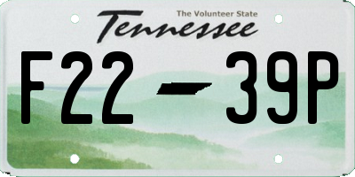 TN license plate F2239P