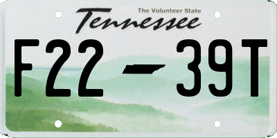 TN license plate F2239T
