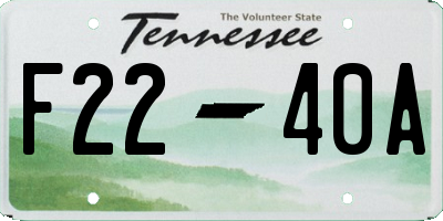 TN license plate F2240A