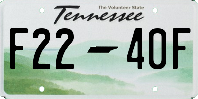 TN license plate F2240F