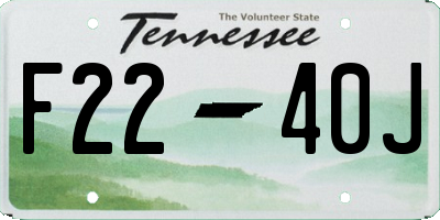 TN license plate F2240J