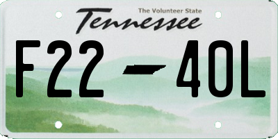 TN license plate F2240L