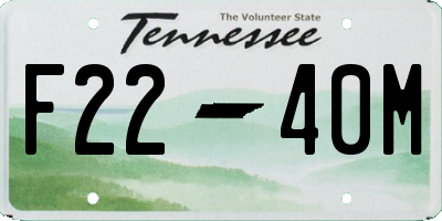 TN license plate F2240M