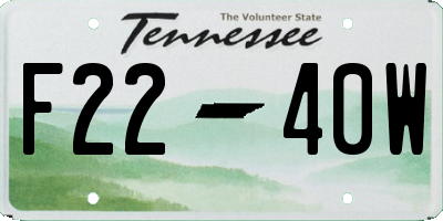 TN license plate F2240W