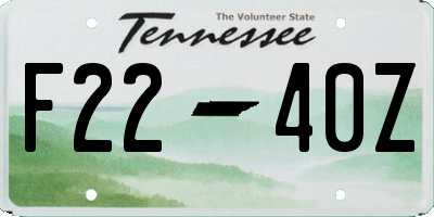 TN license plate F2240Z