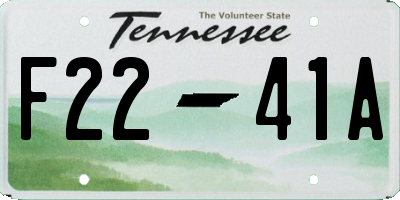 TN license plate F2241A