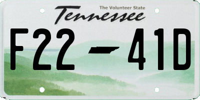 TN license plate F2241D