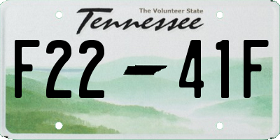 TN license plate F2241F