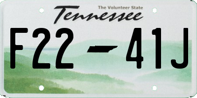 TN license plate F2241J